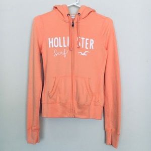 Hollister Zip Hoodie Orange Sz S